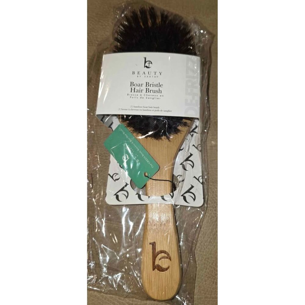 Beauty by Earth Boar Bristle Hair Brush, bamboo handle 
- NEW, in the package